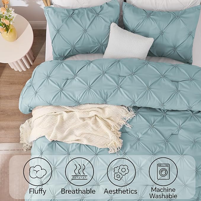 BEDELITE Dusty Blue Queen Comforter Set - Image 5