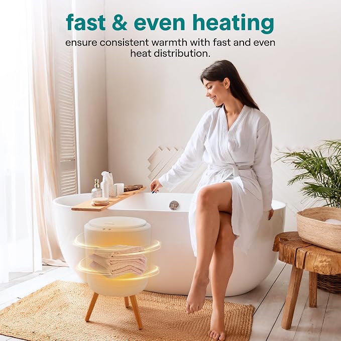 SereneLife Freestanding Towel Warmer Bucket – 18" Hot Towel Warmer - Image 5