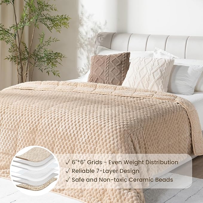 Drewin Weighted Blanket Twin Size, Adult Weighted Blankets 12lbs - Image 4