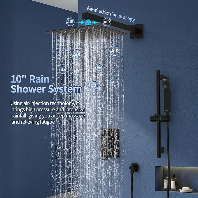 SR SUN RISE 10 Inch Slide Bar Shower Faucet Luxury High Pressure Shower Heads - Image 2