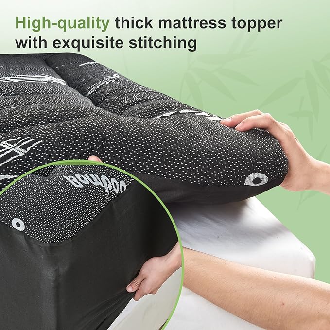 Twin Size Mattress Topper Viscose Derived from Bamboo, Soft Thick Pillow Top - Image 5