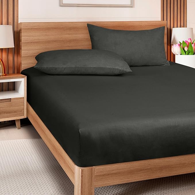 ROYALE LINENS 300 Thread Count 100% Long Staple Combed Cotton Fitted Sheet Queen - Image 8