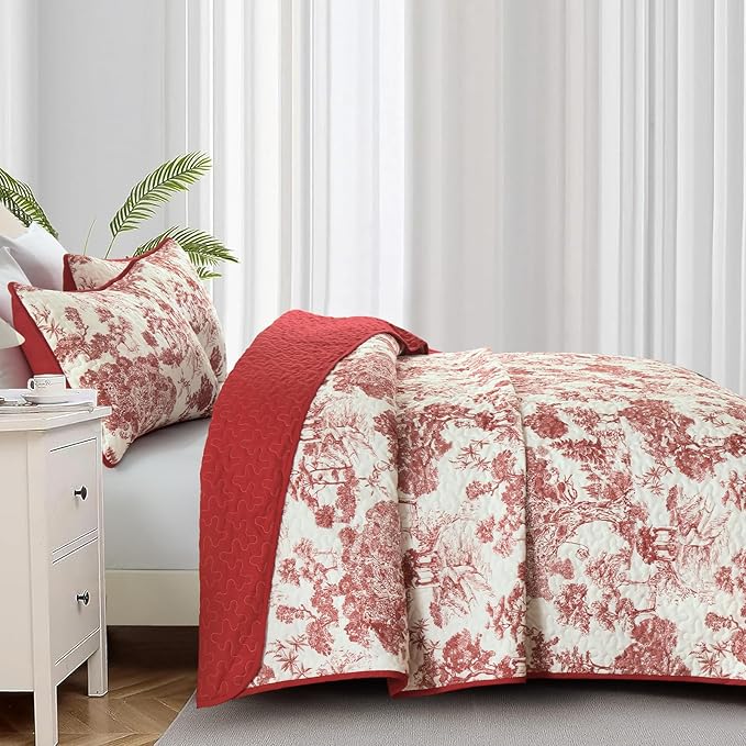WONGS BEDDING Botanical Quilt Set Queen Size - Image 3
