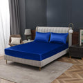Homiest Royal Blue Satin Fitted Sheet King Size, Deep Pocket, Luxury & Ultra by Homiest