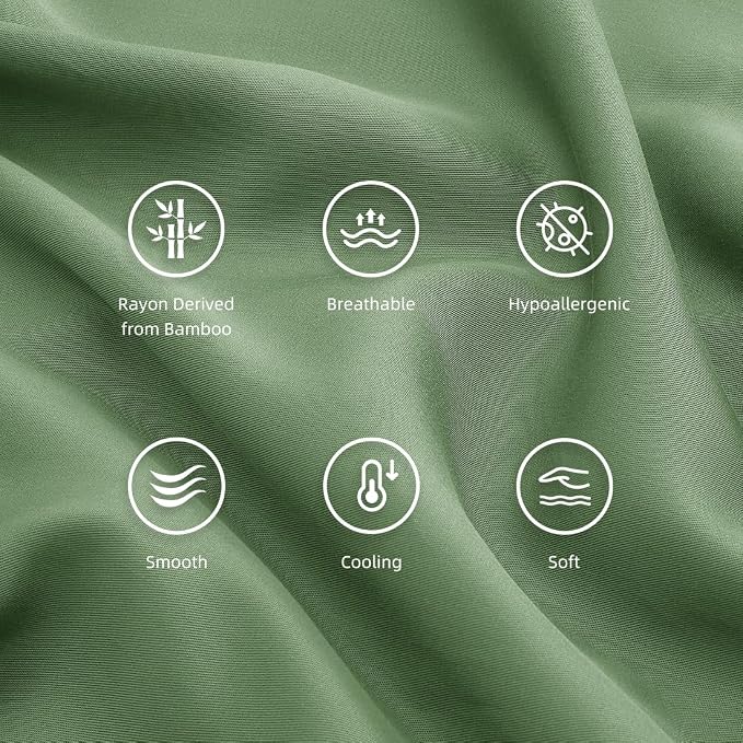 Queen Pillowcases, Cooling Viscose from Bamboo Pillow Covers - Image 4