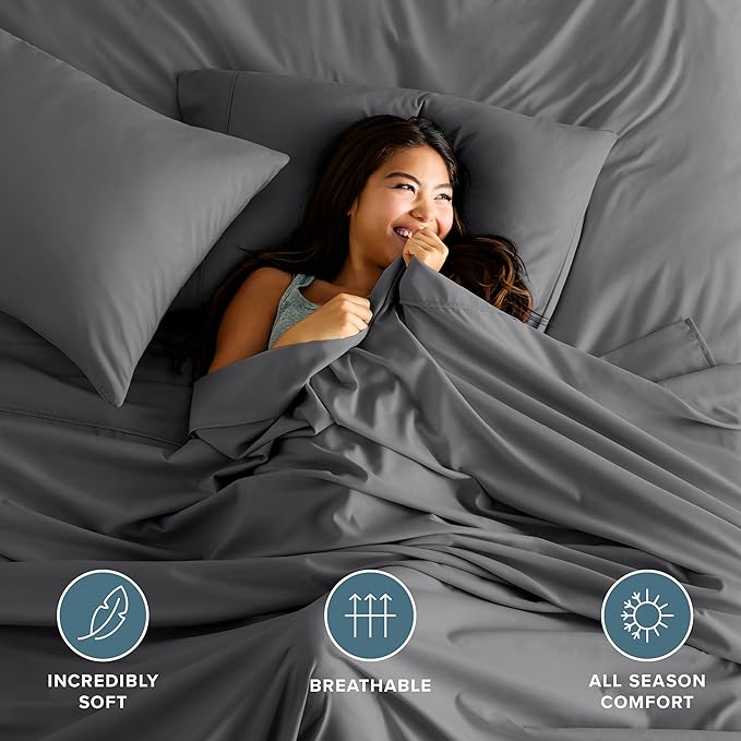 Bare Home Queen Flat Sheet - Image 3
