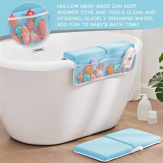 Baby Bath Kneeler and Elbow Rest Pad Set, Thick Soft Quick Dry Bathtub Mat - Image 6