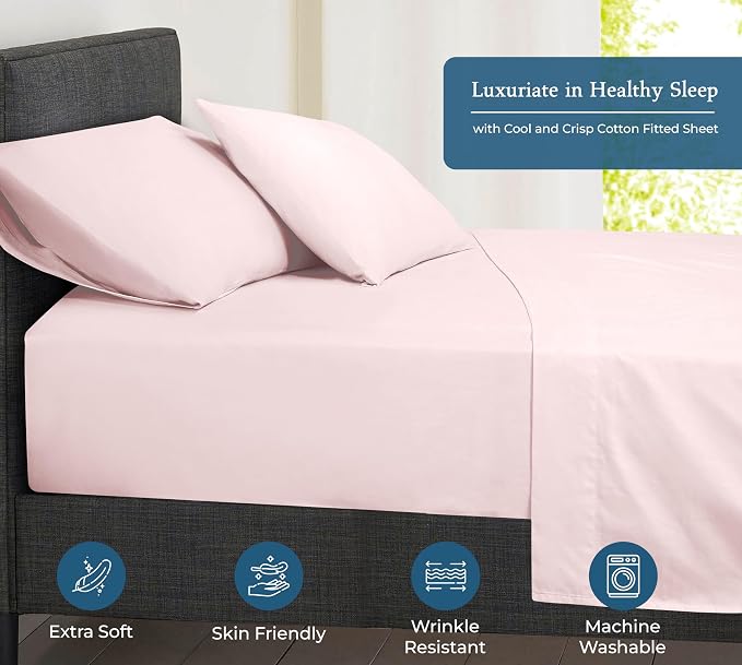 Royale Linens 400 Thread Count 100% American Grown Cotton Fitted Sheet Full Size - Image 3