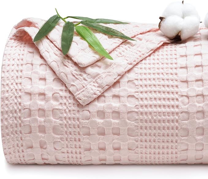 PHF Cooling Waffle Blanket Queen Size, Lightweight 60% Rayon from Bamboo & 40% by PHF