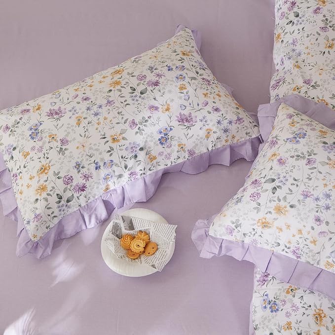 mixinni Floral Duvet Cover Set Twin Size, 100% Cotton 3-Piece Bedding Set - Image 6