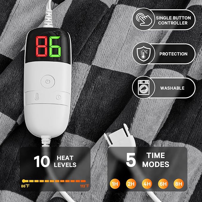 Heated Electric Blanket Throw, 50X60 Heating Blanket - Image 4