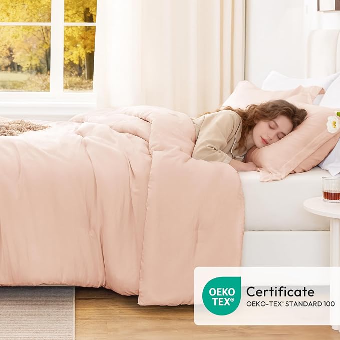 Love's cabin Pink Twin/Twin XL Comforter Set, 2-Piece Prewashed Bed Set - Image 5