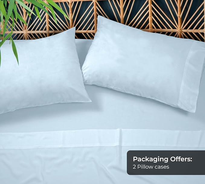 Royale Linens Cooling Pillow Cases Queen Size Set of 2-100% Rayon Derived from - Image 5