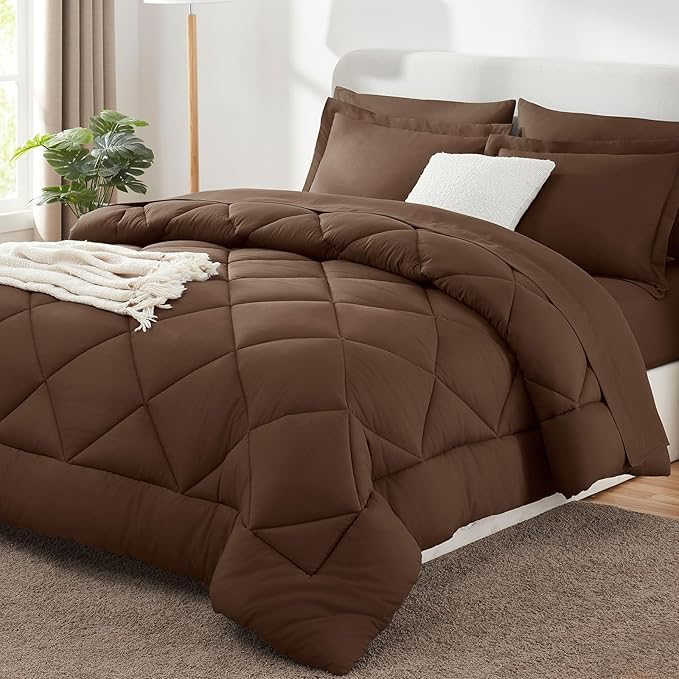 CozyLux Full Size Comforter Sets Brown by CozyLux