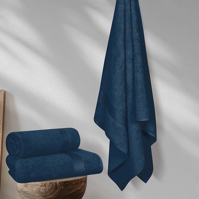 BELZZI Home Ultra Soft 4 Pack Oversized Bath Towel Set 27x54, Cotton Compact - Image 4