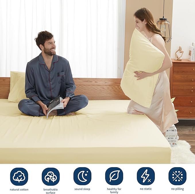 Sunflower King Fitted Sheet, 1-Piece Extra Deep Pocket Fitted Bottom Sheet 19" - Image 5