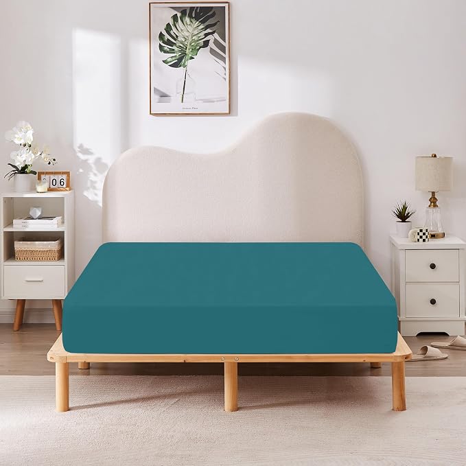 HBHLFZ Full Fitted Sheet Only, Soft Breathable Bottom Sheet - Image 6