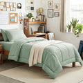 CozyLux Twin XL Comforter Set Sage Green, 5 Pieces Twin Extra Long Bed in a Bag by CozyLux