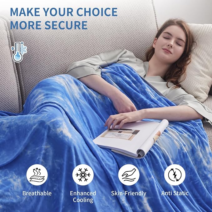 Guohaoi Cooling Blanket for HotSleepers, Decortive Tie Dye, Absorbs Heat to - Image 4