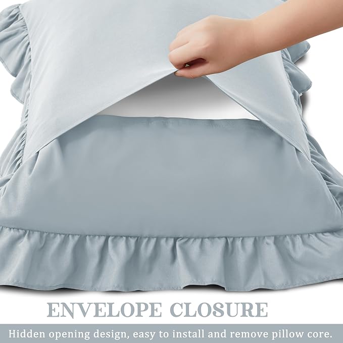KKJIAF Ruffle Body Pillow Cases Set of 1, Ruffled Pillow Covers - Image 5
