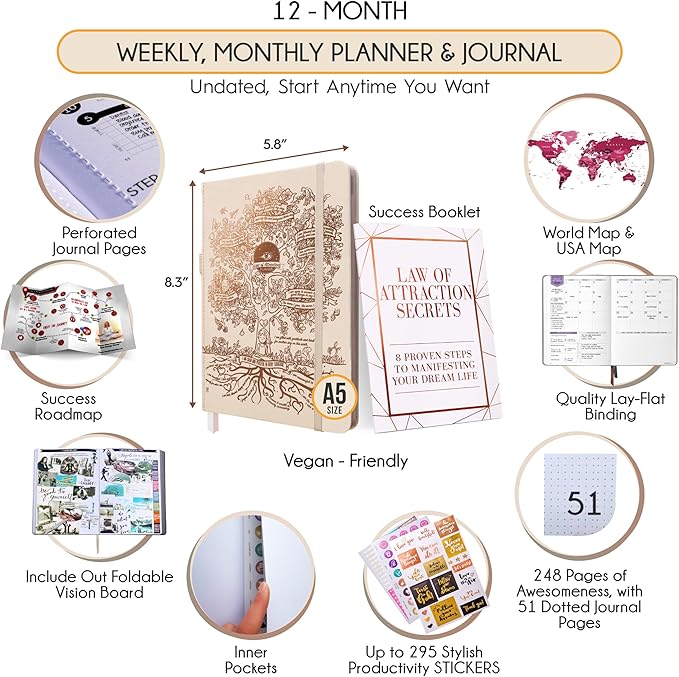 Life Planner - Undated Weekly & Monthly Planner, 12-Month Journey to Increase - Image 2