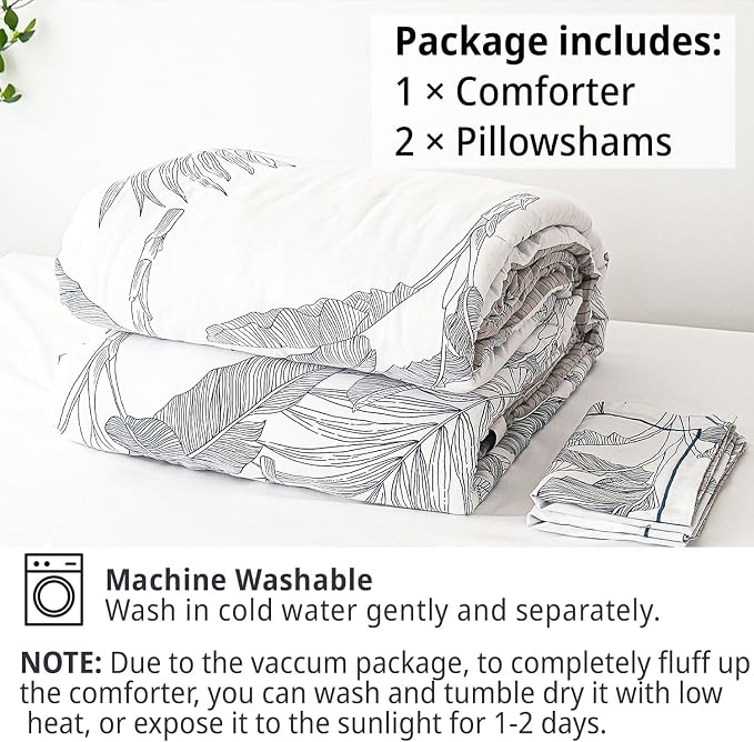 LEMIROE Botanical Cotton Comforter King Size - Image 7