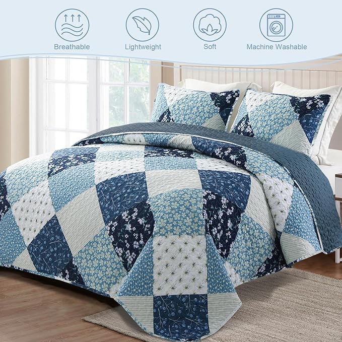 Exclusivo Mezcla Reversible Boho Quilts Queen Size - Image 2