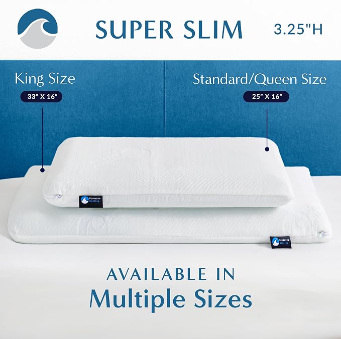 Bluewave Bedding Super Slim Gel Memory Foam Pillow - Image 6