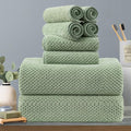 8-Piece Green Bath Towels Set, 2 Oversized Large Bath Towels Sheet, 2 Hand by Hailea