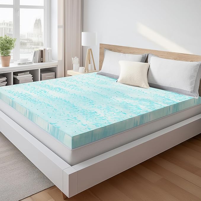 Sweetcrispy Mattress Topper Queen, Memory Foam 4 Inch Thick Gel Infused Cooling by Sweetcrispy