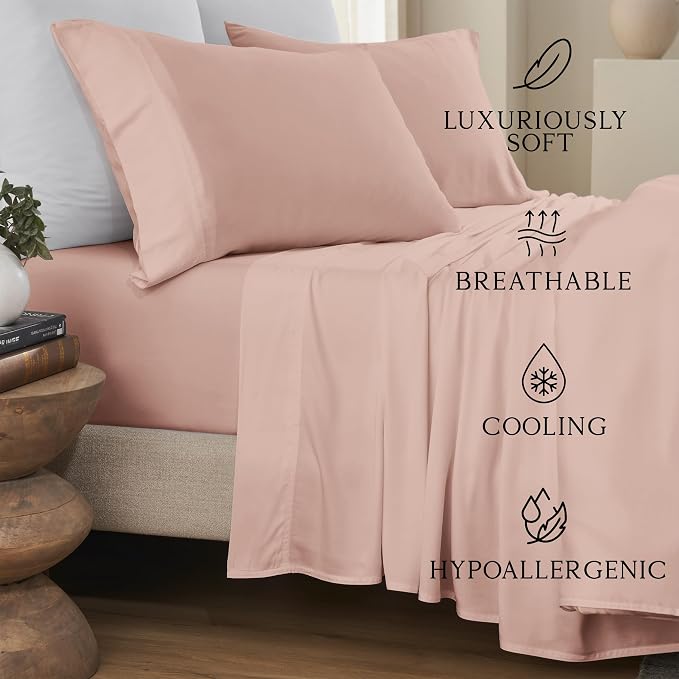 Karissa Mae Cooling Bamboo Viscose Standard Size Pillowcase Set | 100% - Image 2