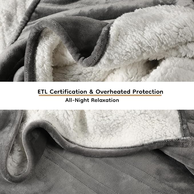 LaffyLo Electric Heated Blanket Full Size 72 x 84, Fast Heating Blanket - Image 7