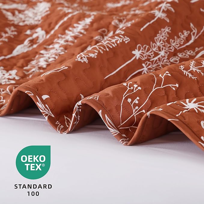 JANZAA Terracotta Bed Spread Boho Quilt - Image 2
