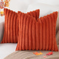 Pallene Faux Fur Plush Fall Throw Pillow Covers 16x16 Set of 2, Luxury Soft by PALLENE