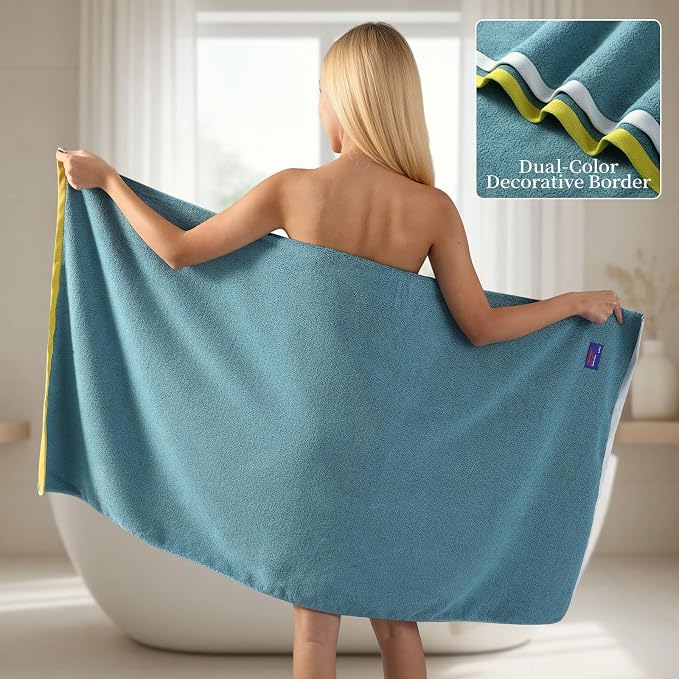 REDKISS 100% Cotton 2 Pack Luxury Bath Towels 27 x 54 Inches, Oversized Bath - Image 4