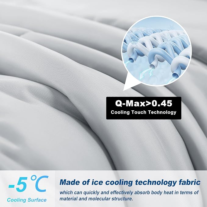 Cooling Comforter Queen Size, Double-Sided Cold Tech Fabric Quilted Bed - Image 2