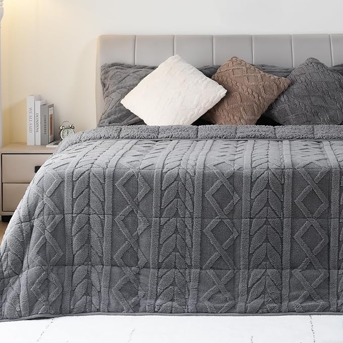 Cottonblue Jacquard Sherpa Weighted Blanket 20lbs - Image 8