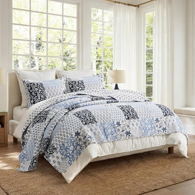 EverGrace Cotton Quilt Set King Size, 100% Cotton Reversible Lightweight - Image 6