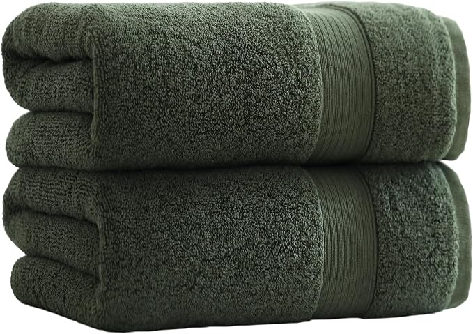 27x55 Bath Towels Set 100 Percent Cotton 650GSM Luxury Super Soft Absorbent by Akzpe