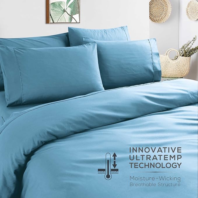 Mueller Ultratemp Bed Sheets Set, Super Soft 1800, 6 Piece California King - Image 6