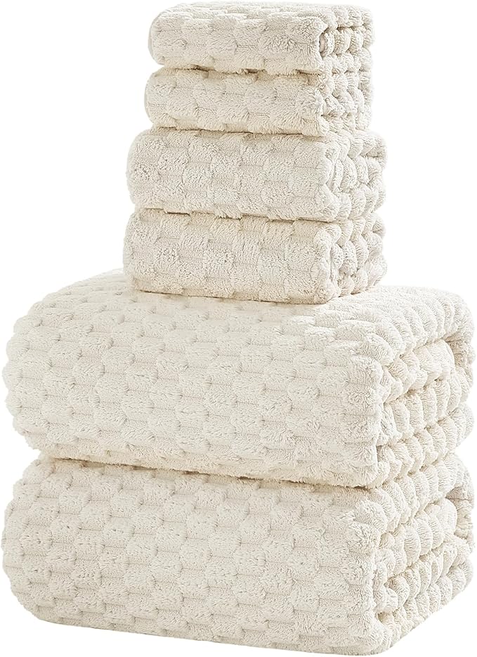 Extra Large Bath Towel Set of 6, Oversized Bath Sheet Super Soft Highly by NALIVO