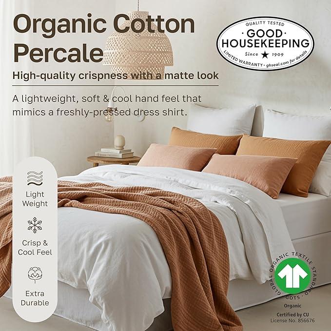 California Design Den Soft 100% Organic Cotton Bed Sheets Twin XL Size Set - Image 3