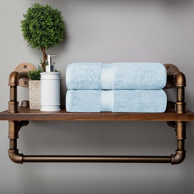 SUPERIOR Egyptian Cotton Pile Bath Towel Set of 2, Ultra Soft Luxury Towels - Image 8