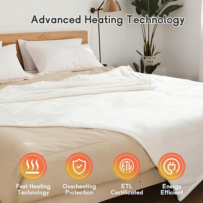 Heated Blanket Electric Blanket King Size 90''x100'' - Image 5