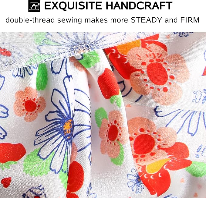 MANSPHIL Red White Cute Flowers Silk Pillowcase Standard Size, 22 Momme 100% - Image 6