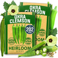 HOME GROWN Clemson Spineless Okra Seeds 202+ Heirloom Non-GMO Seeds by HOMEGROWN