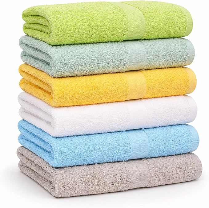 Small and Lightweight Cotton Towels Assorted Pastel Mix 24 x 40 inches Towels by GrokoTextiles
