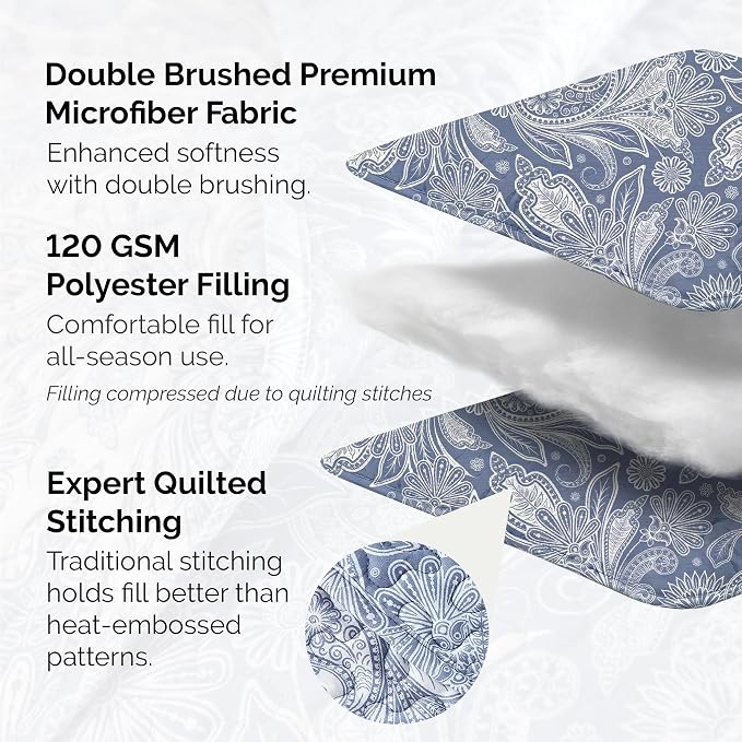 Southshore Fine Living, Inc. Paisley Quilt Queen Size Bedding Set, Full Size - Image 3