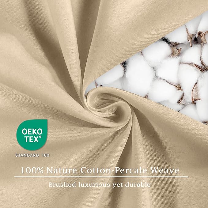 FreshCulture Pure Cotton Fitted Sheets Twin Size, 300 Thread Count Percale - Image 6