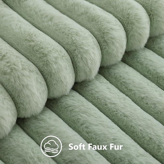 decorUhome Summer Cozy Faux Fur Throw Pillow Covers 24x24 Set of 2 Decorative - Image 2
